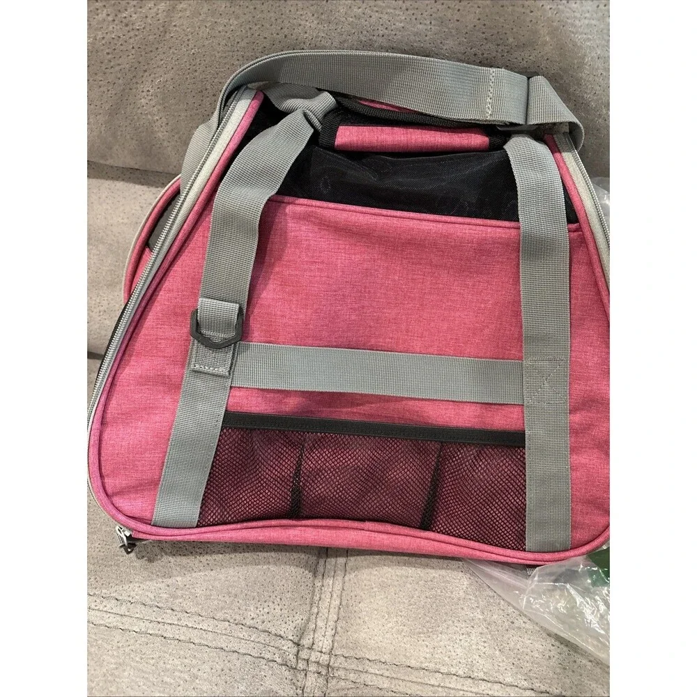 Bergan Small (up To 10 Lbs) Pet Connect Carrier Berry, In Flight Use, Fleece Pad
